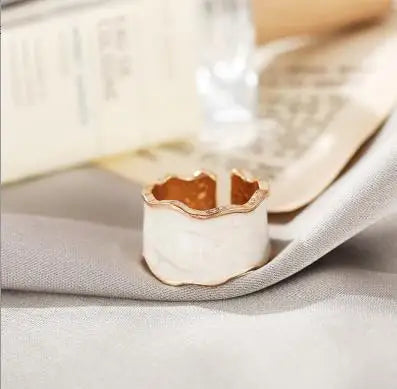Enamel metal vintage 1pc adjustable ring