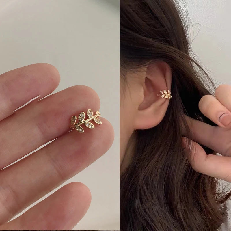 Fashion Exquisite Rhinestone Decor Ear Cuff earring for Woman Ear 2022 Summer New Arrival Christmas Jewelry Gift