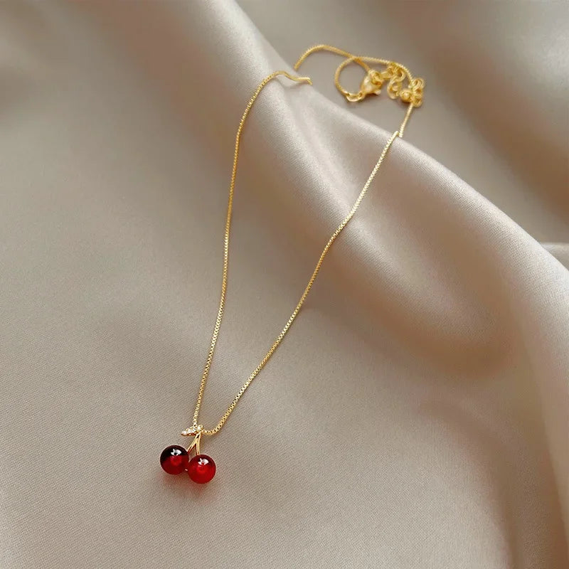 wine red cherry pendant