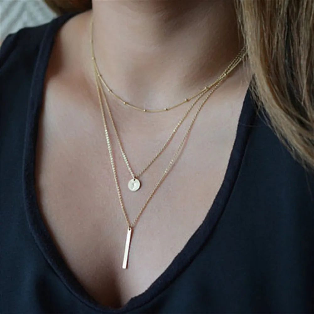 vintage layered metal pendant