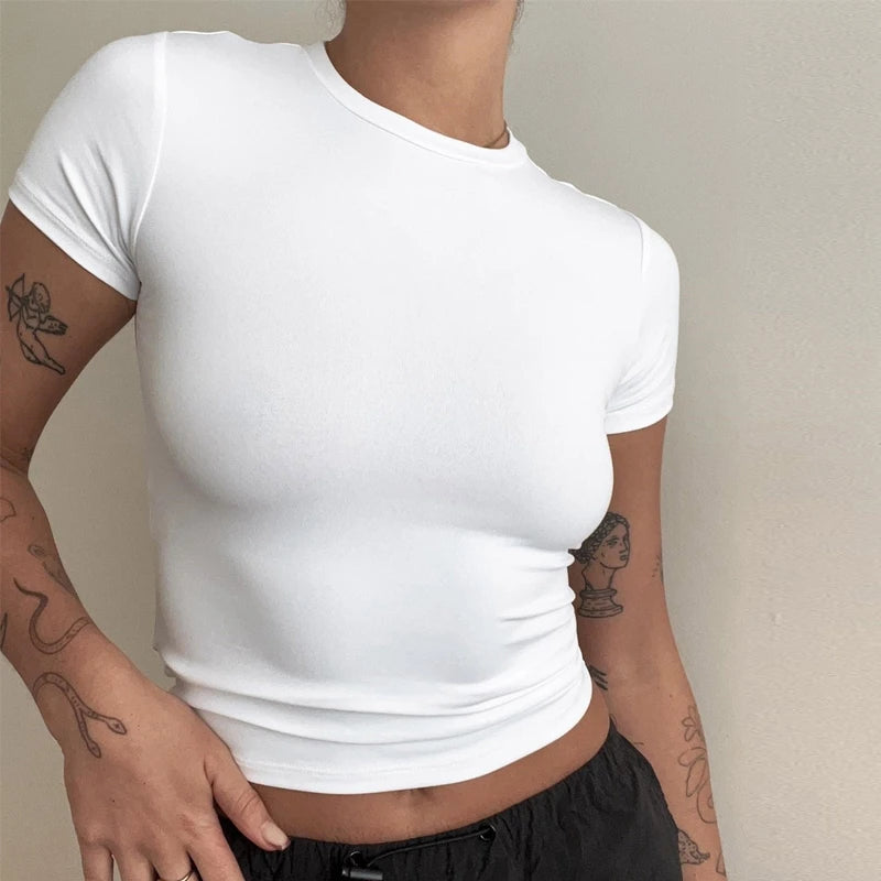 kintted sheath short sleeve t shirt