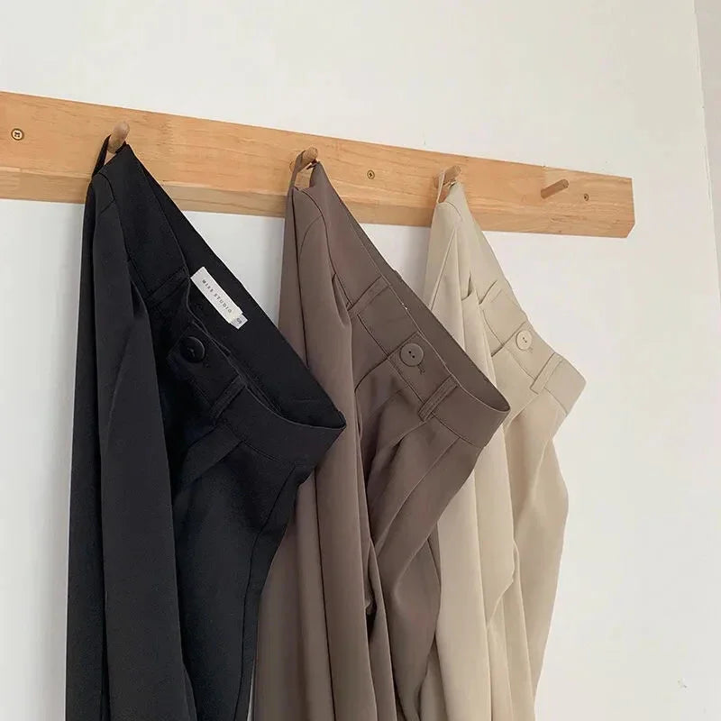 high waist casual trousers