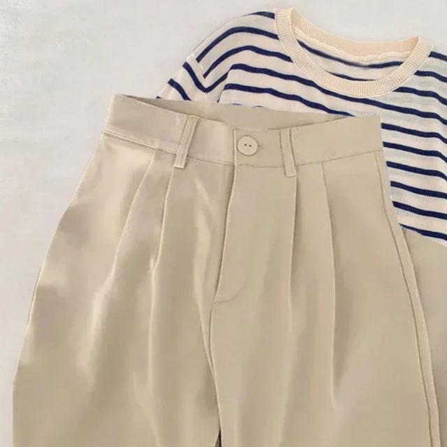 high waist casual trousers