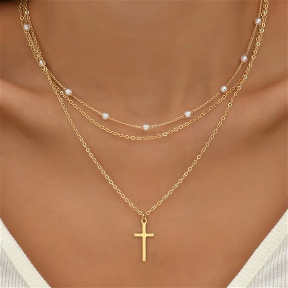 vintage layered metal pendant