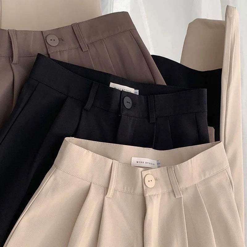 high waist casual trousers