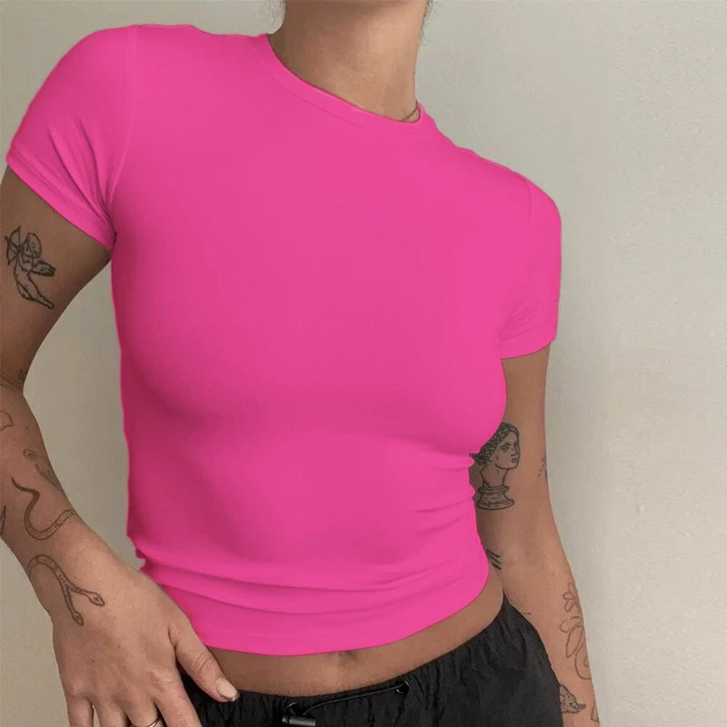 kintted sheath short sleeve t shirt