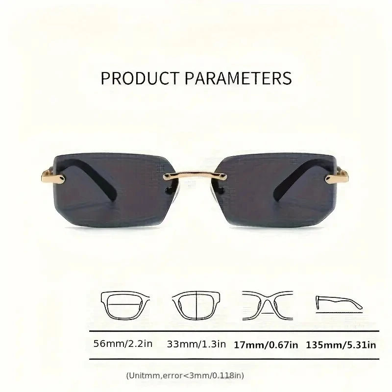 Rimless rectangle traveling oculos