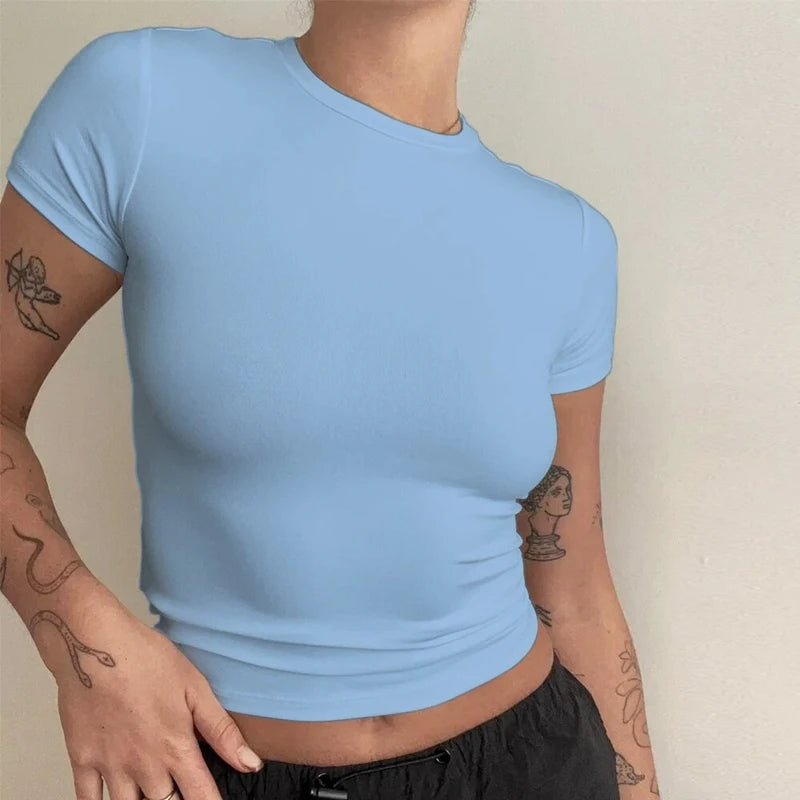 kintted sheath short sleeve t shirt