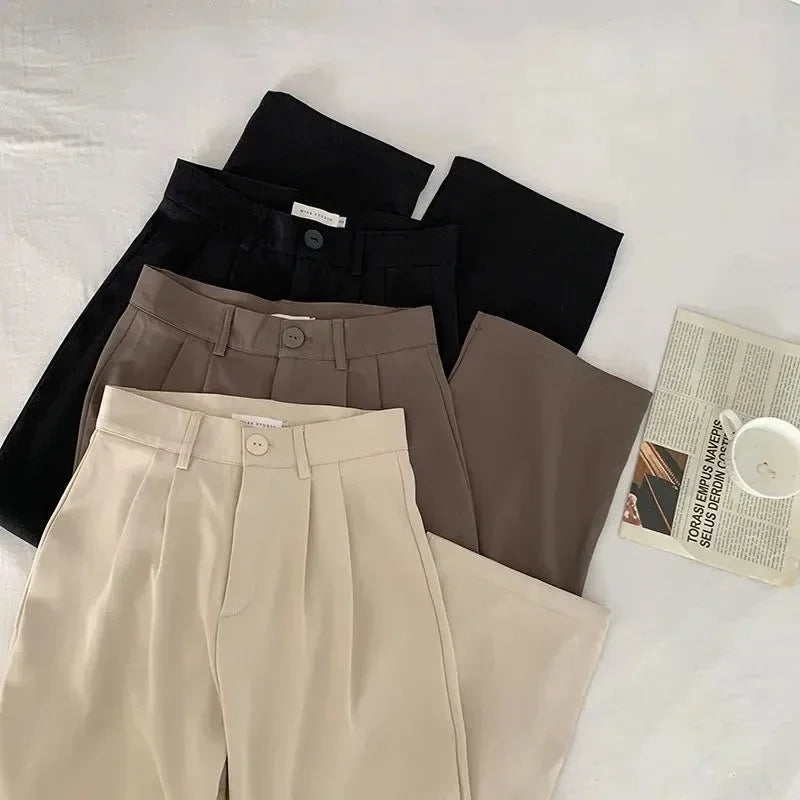 high waist casual trousers