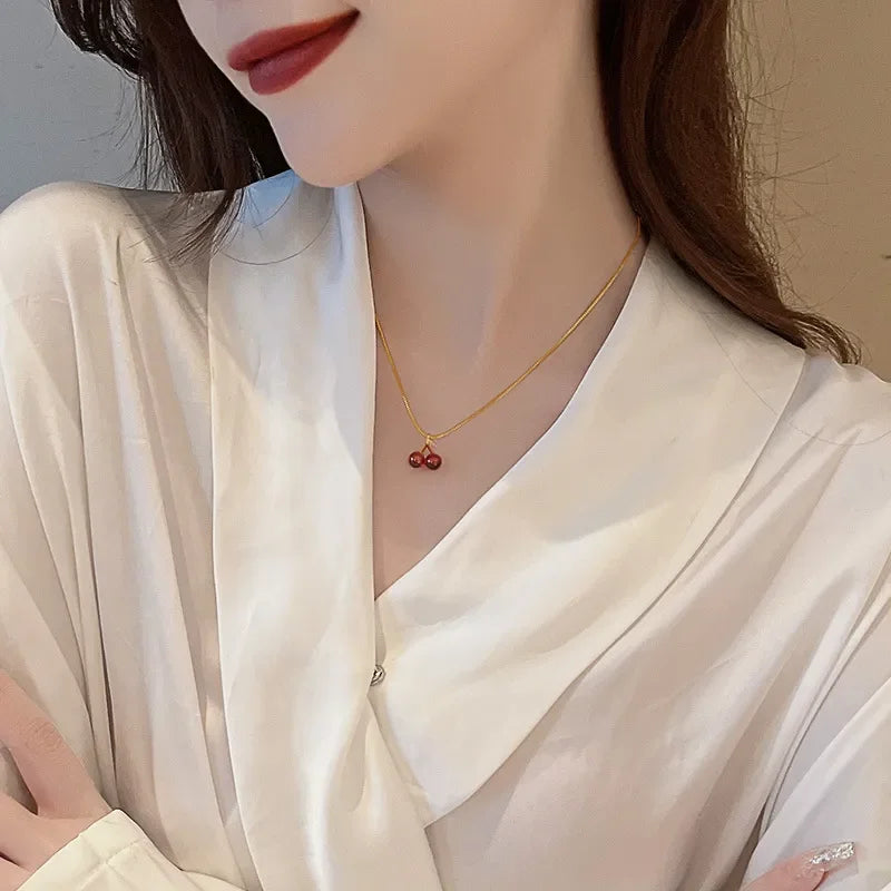 wine red cherry pendant