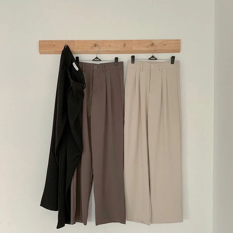 high waist casual trousers