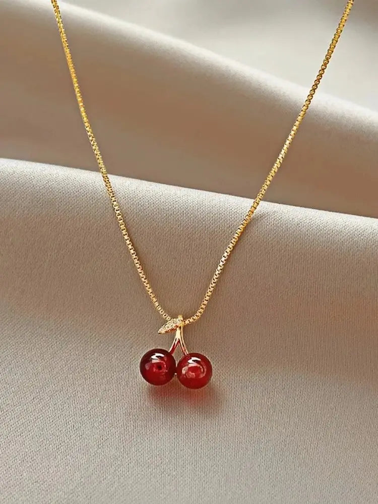 wine red cherry pendant