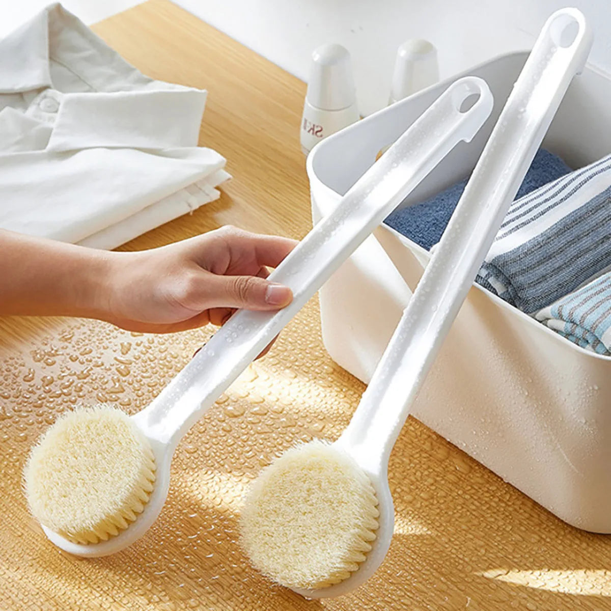 Japanese Bath Brush Long Handle Soft Hair Bath Brush Back Rubbing Body Scrubbing Gods Rub