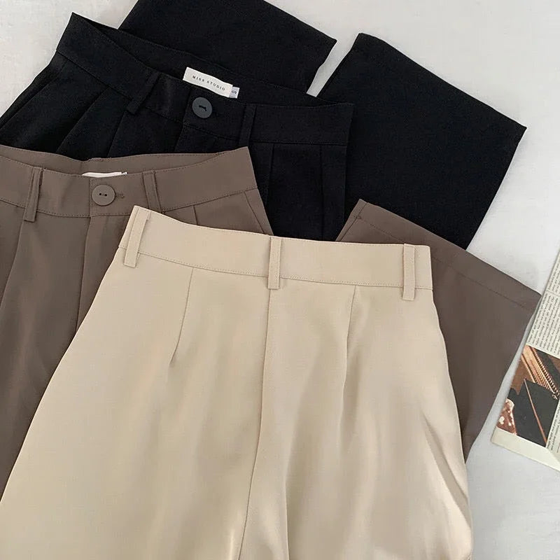 high waist casual trousers