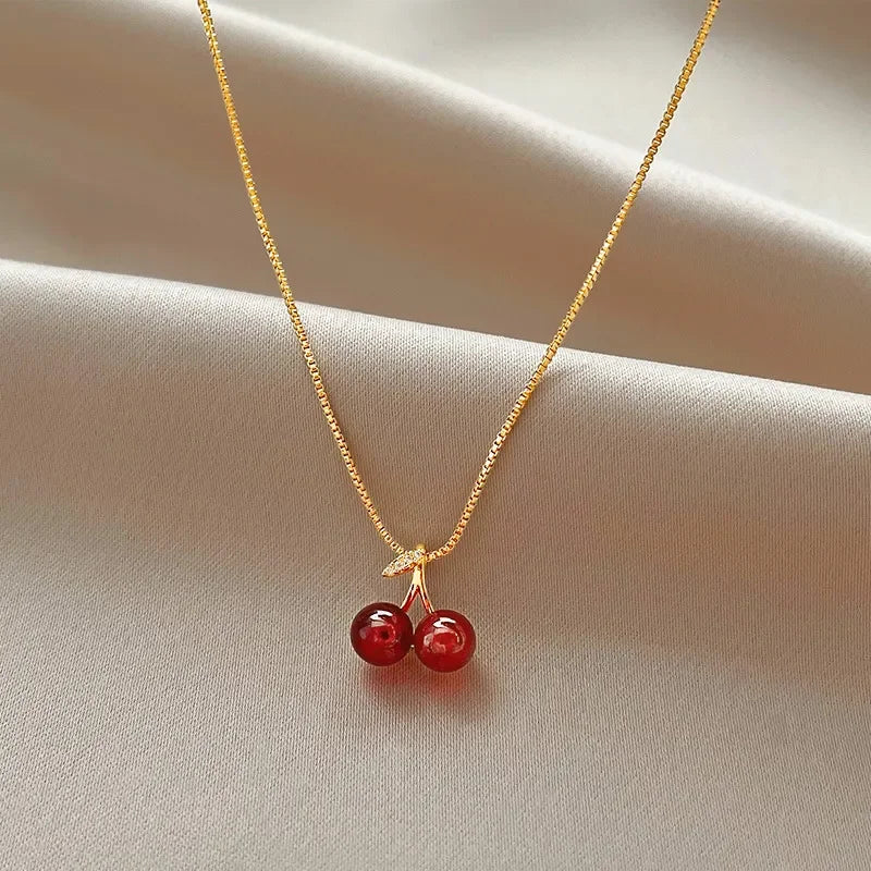 wine red cherry pendant