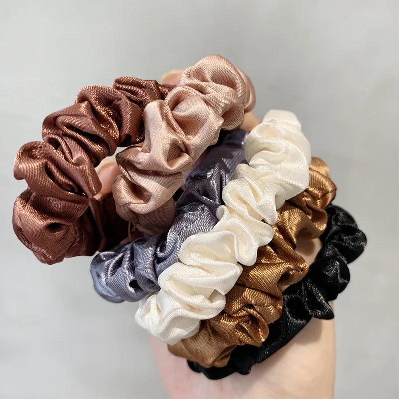 Advanced and Elegant, Minimalist Simulation Silk Hair Loop, Versatile, High-end Tie Hair Rope, High Ponytail Leather Band.