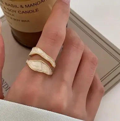 Enamel metal vintage 1pc adjustable ring