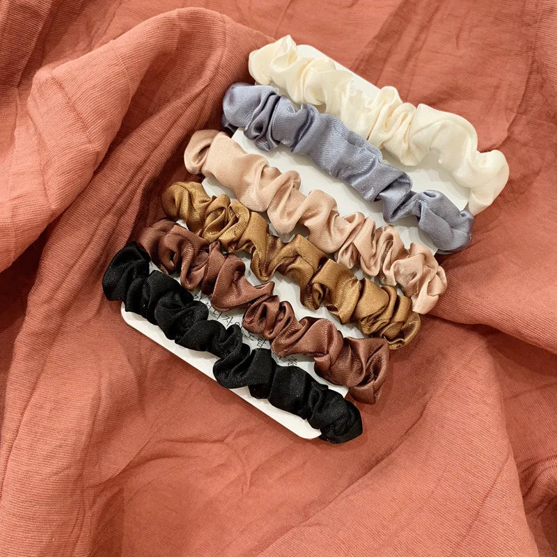 Advanced and Elegant, Minimalist Simulation Silk Hair Loop, Versatile, High-end Tie Hair Rope, High Ponytail Leather Band.